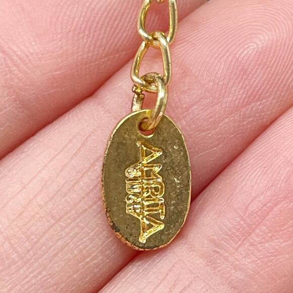 Amrita Singh Gold Tone Chainlink Bib Statement Necklace with Faux Pearl Drop - Picture 7 of 7